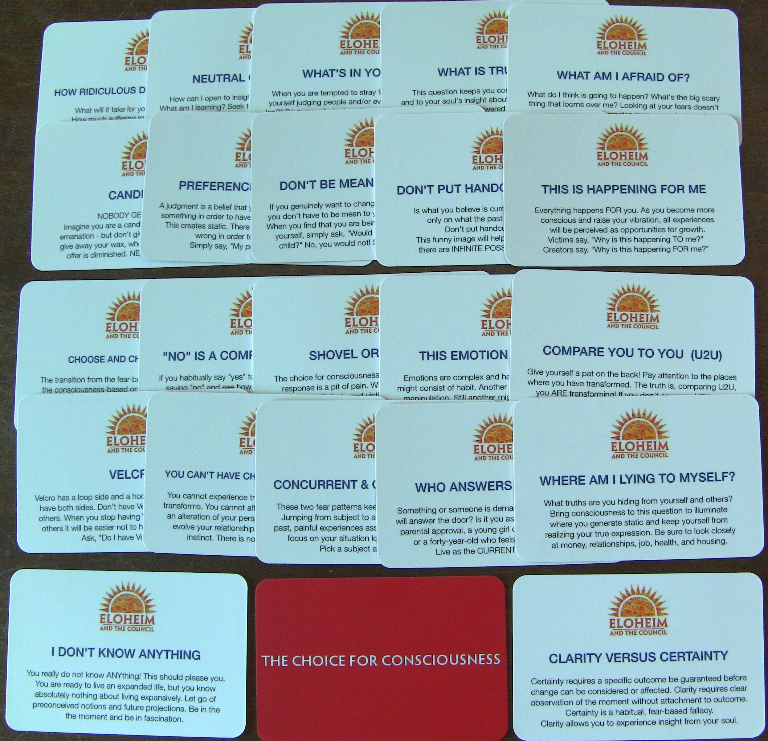 The Choice for Consciousness, Vol. 1 Tool Cards